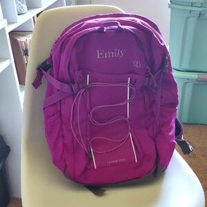 Personalized Lands End Backpack Large Classmate Emily Purple